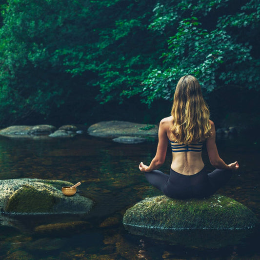Tibetan Brass Singing Bowl Set — Healing Sound Bowl Made in Nepal for Meditation and Mindfulness (YELLOW)